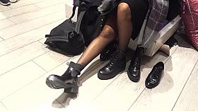 gf's boot shopping pantyhosed legs feets