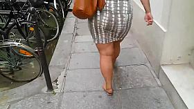BBW sexy fat legs big ass walking in the city