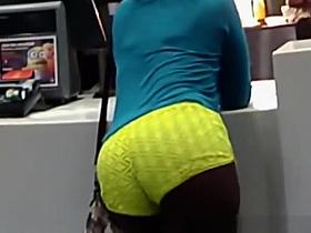 Ebony yellow booty shorts