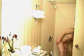 GF in hotel bathroom shower