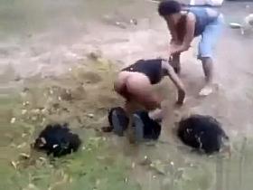 Crazy black mommies in a fight with lots of nudity
