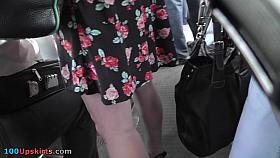 Superb upskirt XXX with young girl and her lacy panty