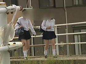 Schoolgirls get on kinky man upskirt hidden camera dvd DTEN-01