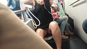 HIDDEN CAM Creep Upskirt on a train