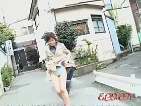 Kinky sharking of a lovely Japanese babe in a short skirt