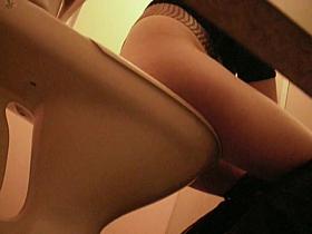 Babe pissing on toilet is getting voyeured from the side