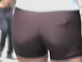 Ass in candid sports shorts on close up video scenes 06zo