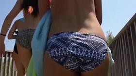 Beach bikini hot teens butts