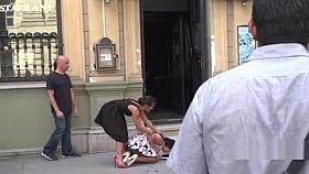 Hungarian slave first time naked in public