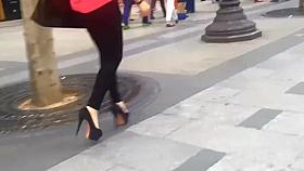High heels in Paris 06 endless black heels