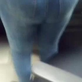 ass of blonde women in tight jeans