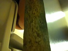 Nothing but legs in heeled shoes on toilet pissing movie