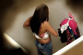 Fitting room voyeur video with cute amateurs