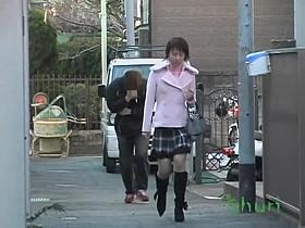 Street sharking video with cute college girl 