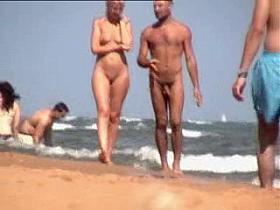 blond in nudist beach