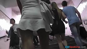 Hot upskirt porn shows the nice athletic ass of a chick
