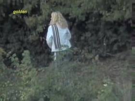 Naughty girls went to the bushes for outdoor pissing