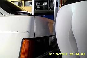 Super sexy ass of a car washing girl