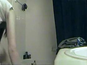 Skinny teen before and after shower