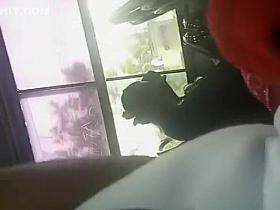 Guy plays with cock in bus