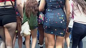 Hot party girl in pac man dress
