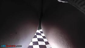 Thong of a flabby-bum chick seen in upskirt video