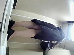 Spy cameras in public toilet caught chubby woman
