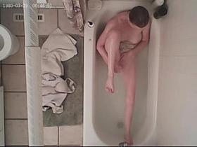 Wife shaved legs in bathtube