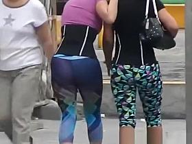Women in colorful leggings