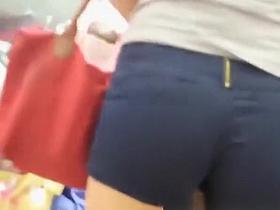 Nice ass teen in tight shorts