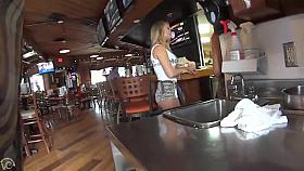 Spying on the sexy waitresses at Hooters