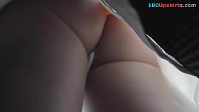 Amazing real upskirts vid shows a babe with flabby butt