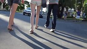 exquisite skinny walking with my friend