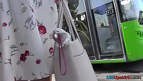 Fresh spy upskirts taken at the local bus stop