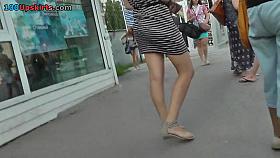 ass in thong is presented in up skirt free video