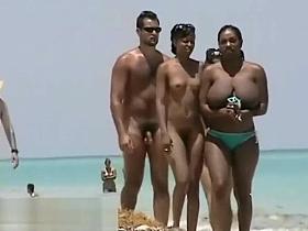 Two hot beach babes crotch shot big tits voyeur video