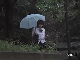 Rain sharking affair with some really tempting young Japanese sweetie
