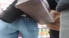 tight ass student in jean, round tight pant