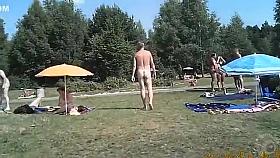 Nudist weekend at the lake with lots of naked people