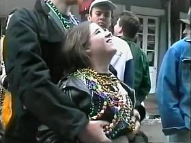 [HD] giving time to mardi gras tits small to average size