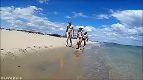 Group of mature mommies and daddies enjoy the nudist beach