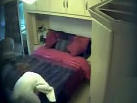 Desperate wife enjoys masturbating in the bedroom