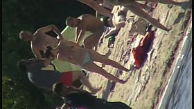 Brunette teen beach nudist clip