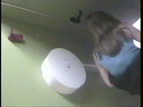 Voyeur makes sexy hidden school girl pissing spy cam video