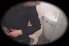 Long vagina fucked hard by japanese dick in public toilet