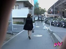 Business lady with a juicy ass skirt sharked on the street