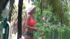 Big tits blonde MILF picked up in the park and fucked hard at home