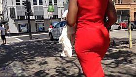 Good booty in red dress