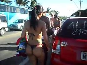 Filming a Brazilian Girl in Porto Seguro Beach.