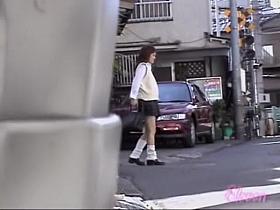 Asian school girl attacked by a nasty street sharker.